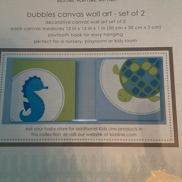 Bubbles canvas wall art 2 pictures & 2 rolls of border - Picture 2 of 2